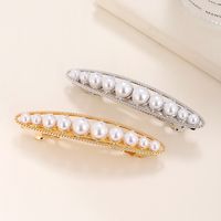 Simple Style Commute Round Alloy Inlay Pearl Hair Clip main image 5