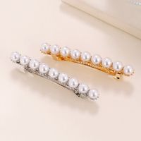 Simple Style Commute Round Alloy Inlay Pearl Hair Clip main image 4