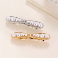 Simple Style Commute Round Alloy Inlay Pearl Hair Clip main image 3