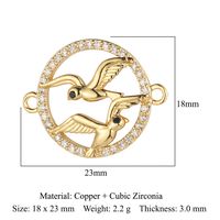 Simple Style Heart Shape Bee Butterfly Copper Plating Inlay Zircon 18k Gold Plated Jewelry Accessories sku image 18