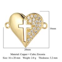 Simple Style Heart Shape Bee Butterfly Copper Plating Inlay Zircon 18k Gold Plated Jewelry Accessories sku image 12