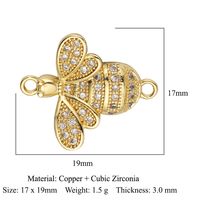 Simple Style Heart Shape Bee Butterfly Copper Plating Inlay Zircon 18k Gold Plated Jewelry Accessories sku image 6