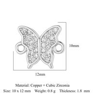 Simple Style Heart Shape Bee Butterfly Copper Plating Inlay Zircon 18k Gold Plated Jewelry Accessories sku image 1