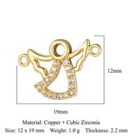 Simple Style Heart Shape Bee Butterfly Copper Plating Inlay Zircon 18k Gold Plated Jewelry Accessories sku image 4