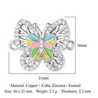 Simple Style Heart Shape Bee Butterfly Copper Plating Inlay Zircon 18k Gold Plated Jewelry Accessories sku image 23