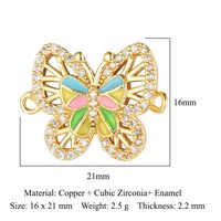 Simple Style Heart Shape Bee Butterfly Copper Plating Inlay Zircon 18k Gold Plated Jewelry Accessories sku image 24