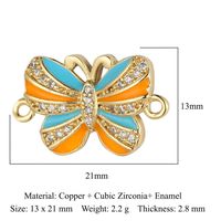 Simple Style Heart Shape Bee Butterfly Copper Plating Inlay Zircon 18k Gold Plated Jewelry Accessories sku image 21