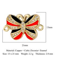 Simple Style Heart Shape Bee Butterfly Copper Plating Inlay Zircon 18k Gold Plated Jewelry Accessories sku image 22