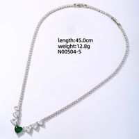 Kupfer Elegant Dame Einfacher Stil Überzug Inlay Geometrisch Herzform Zirkon Halskette Mit Anhänger sku image 1