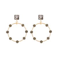 1 Paire Style Moderne Style Simple Carré Incruster Alliage Zircon Boucles D'oreilles sku image 1