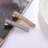 Simple Style Solid Color Alloy Inlay Rhinestones Hair Clip main image 1