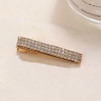 Simple Style Solid Color Alloy Inlay Rhinestones Hair Clip main image 3