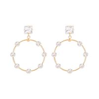 1 Pair Modern Style Simple Style Square Inlay Alloy Zircon Drop Earrings sku image 2