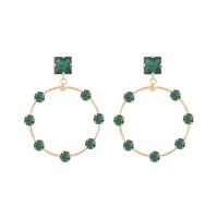 1 Pair Modern Style Simple Style Square Inlay Alloy Zircon Drop Earrings sku image 4
