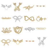 Simple Style Starfish Lotus Butterfly Copper Plating Inlay Zircon Gold Plated Silver Plated Charms Jewelry Accessories main image 1
