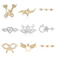 Simple Style Starfish Lotus Butterfly Copper Plating Inlay Zircon Gold Plated Silver Plated Charms Jewelry Accessories main image 3