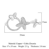Simple Style Starfish Lotus Butterfly Copper Plating Inlay Zircon Gold Plated Silver Plated Charms Jewelry Accessories sku image 17