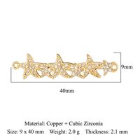 Simple Style Starfish Lotus Butterfly Copper Plating Inlay Zircon Gold Plated Silver Plated Charms Jewelry Accessories sku image 10