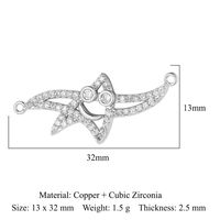 Simple Style Starfish Lotus Butterfly Copper Plating Inlay Zircon Gold Plated Silver Plated Charms Jewelry Accessories sku image 13