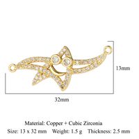 Simple Style Starfish Lotus Butterfly Copper Plating Inlay Zircon Gold Plated Silver Plated Charms Jewelry Accessories sku image 14