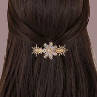 Women's Simple Style Snowflake Alloy Inlay Zircon Hair Clip main image 5