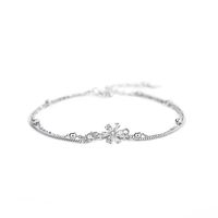 Lässig Einfarbig Blume Sterling Silber Überzug Inlay Zirkon Versilbert Armbänder sku image 1