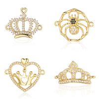 Simple Style Angel Moon Crown Copper Plating Inlay Zircon Gold Plated Silver Plated Charms Jewelry Accessories main image 4