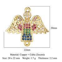 Simple Style Angel Moon Crown Copper Plating Inlay Zircon Gold Plated Silver Plated Charms Jewelry Accessories sku image 26