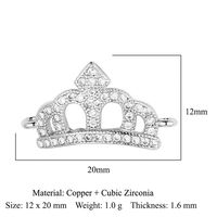 Simple Style Angel Moon Crown Copper Plating Inlay Zircon Gold Plated Silver Plated Charms Jewelry Accessories sku image 3