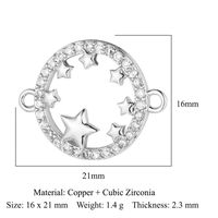 Simple Style Angel Moon Crown Copper Plating Inlay Zircon Gold Plated Silver Plated Charms Jewelry Accessories sku image 1