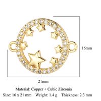 Simple Style Angel Moon Crown Copper Plating Inlay Zircon Gold Plated Silver Plated Charms Jewelry Accessories sku image 2