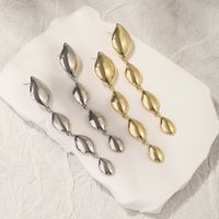 1 Pair Modern Style Simple Style Solid Color Alloy Drop Earrings main image 4