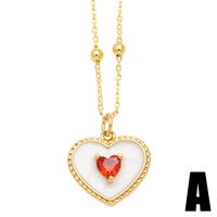 Simple Style Streetwear Heart Shape Copper Plating Inlay Zircon 18k Gold Plated Pendant Necklace main image 6