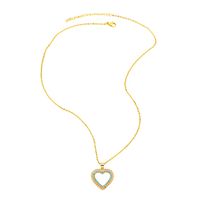 Simple Style Streetwear Heart Shape Copper Plating Inlay Zircon 18k Gold Plated Pendant Necklace main image 2