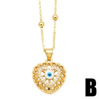 Simple Style Streetwear Heart Shape Copper Plating Inlay Zircon 18k Gold Plated Pendant Necklace main image 3