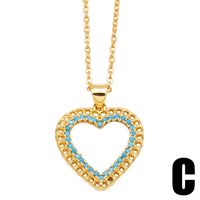Simple Style Streetwear Heart Shape Copper Plating Inlay Zircon 18k Gold Plated Pendant Necklace main image 5