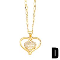 Simple Style Streetwear Heart Shape Copper Plating Inlay Zircon 18k Gold Plated Pendant Necklace main image 4