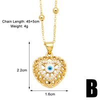 Simple Style Streetwear Heart Shape Copper Plating Inlay Zircon 18k Gold Plated Pendant Necklace sku image 1