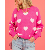 Women's Sweater Long Sleeve Sweaters & Cardigans Jacquard Streetwear Heart Shape main image 1