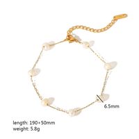 304 Stainless Steel Freshwater Pearl 18K Gold Plated Lady Simple Style Polishing Plating Solid Color Bracelets Necklace main image 3