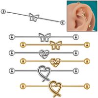 1 Piece Simple Style Butterfly Plating Stainless Steel Ear Studs main image 3