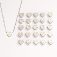 Stainless Steel Titanium Steel 18K Gold Plated Simple Style Letter Heart Shape None Pendant Necklace main image 1