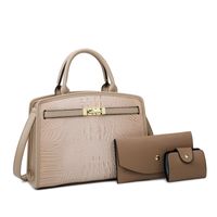 Women's All Seasons Pu Leather Solid Color Elegant Square Zipper Bag Sets sku image 9