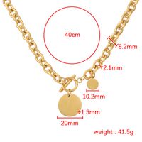 Titanium Steel 18K Gold Plated Simple Style Plating Solid Color None Pendant Necklace main image 5