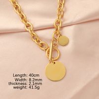 Titanium Steel 18K Gold Plated Simple Style Plating Solid Color None Pendant Necklace sku image 2