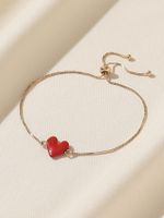 Casual Elegante Forma De Corazón Cobre Pintura Laca Pulsera main image 2