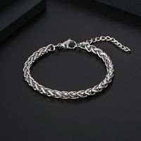 Hip Hop Retro Klassischer Stil Einfarbig Titan Stahl Polieren Kette Männer Armbänder sku image 2