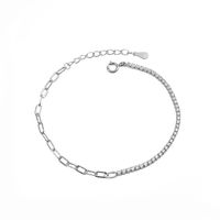 Casual Elegant Solid Color Sterling Silver Plating Inlay Diamond Silver Plated Bracelets sku image 1