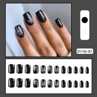 Cute French Style Sweet Cartoon Starry Sky Flower Plastic Nail Patches 1 Piece sku image 4