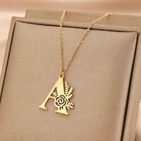 Wholesale Basic Classic Style Letter Stainless Steel Plating Pendant Necklace sku image 4